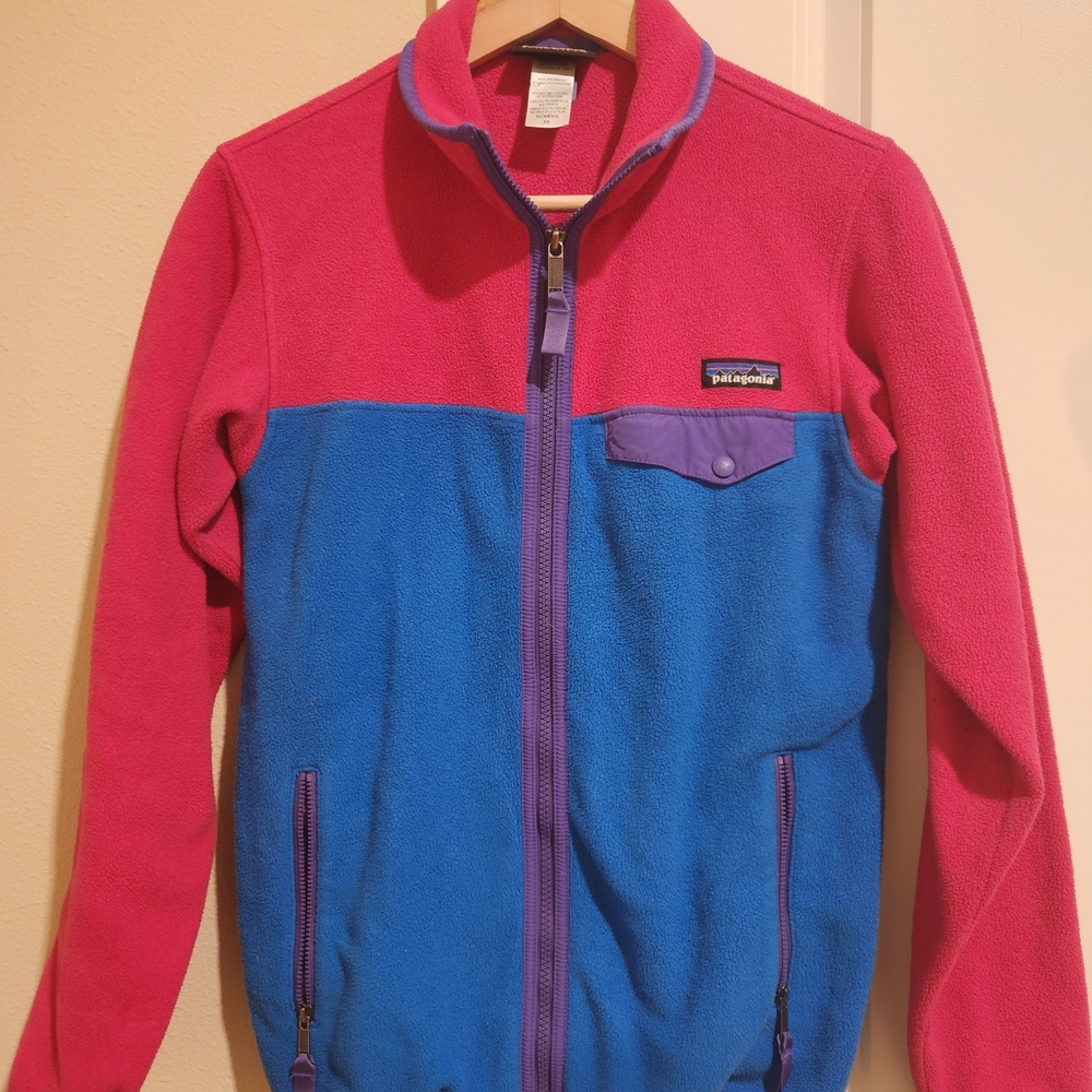 Patagonia Pink and Blue Fleece Jacket